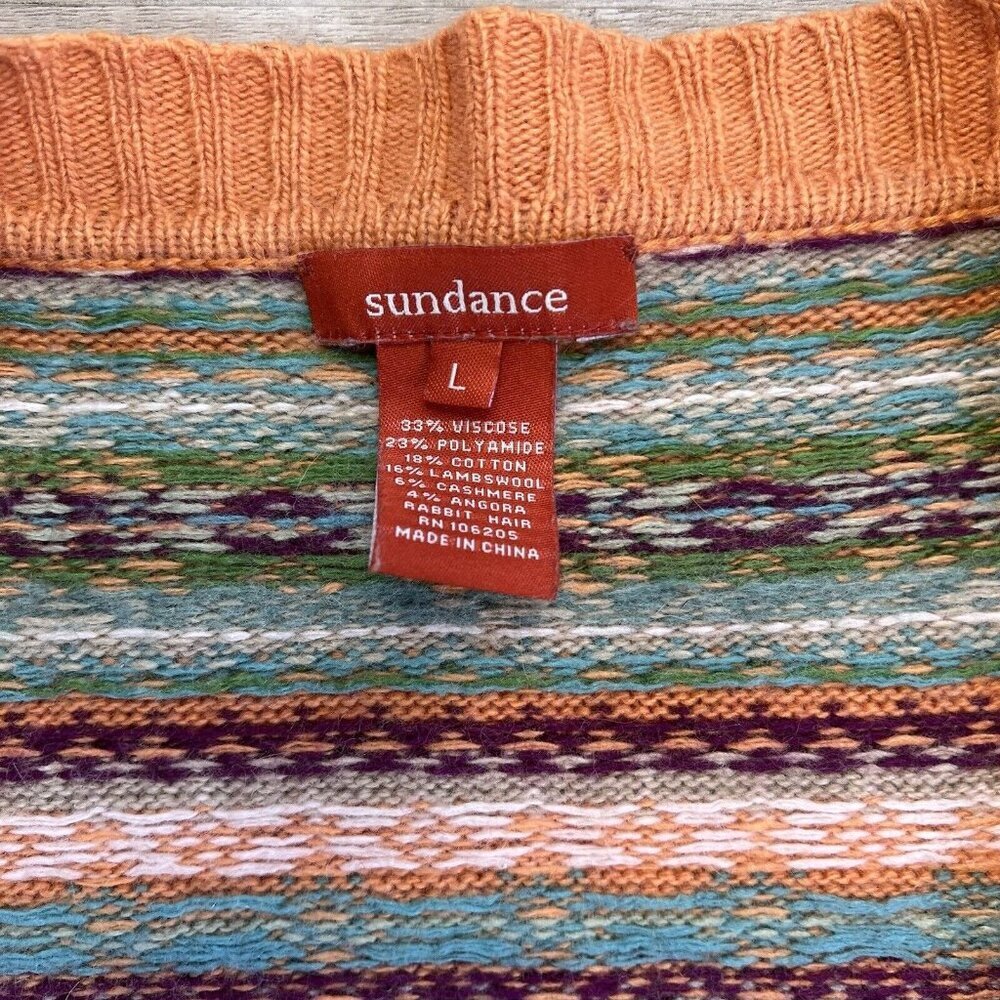 Sundance Orange and Green Patterned Cardigan - Picture 6 of 14
